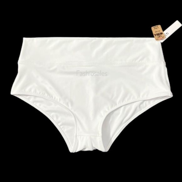 Victoria’s Secret Pink Swim High Waist Shortie Bikini Bottom Black Optic White - Picture 8 of 8